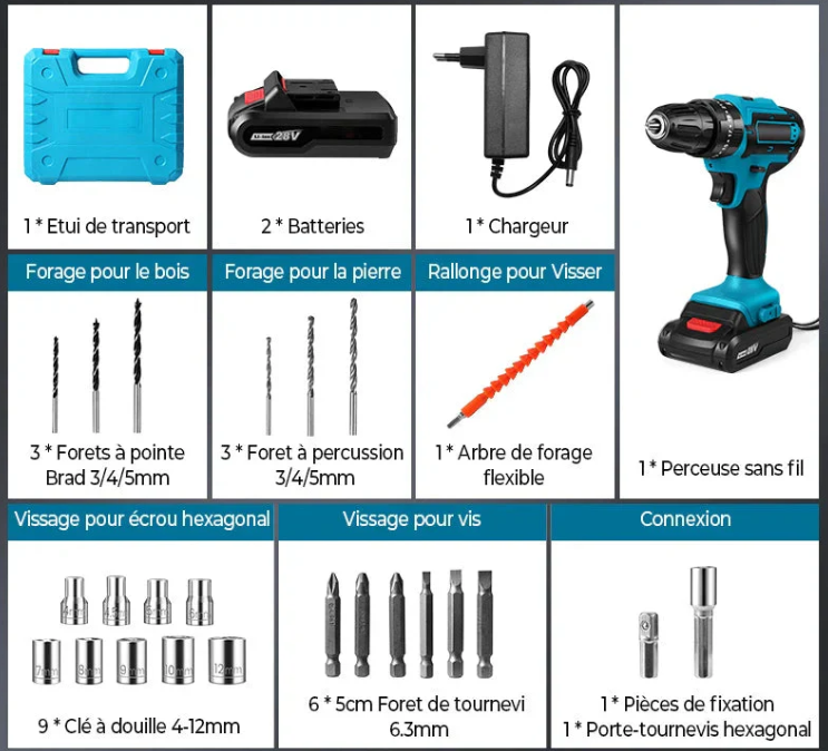 Taladro Inalámbrico Makita con Percutor 36v + Maletín