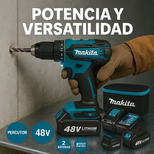 Taladro Inalámbrico Makita con Percutor 36v + Maletín