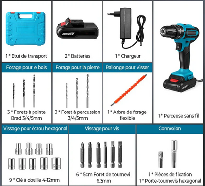Taladro Inalámbrico Makita con Percutor 36v + Maletín